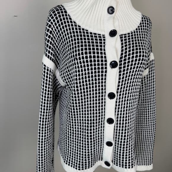 Banana Republic Check Knit Cardigan Sweater US Women's L - Picture 6 of 7